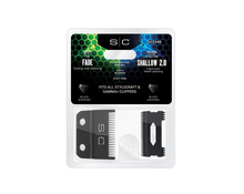 Load image into Gallery viewer, s/c REPLACEMENT DOUBLE BLACK DIAMOND CARBON DLC FIXED FADE BLADE WITH SHALLOW TOOTH CUTTER 2.0