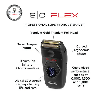 StyleCraft Flex Foil Shaver Professional Super-Torque Motor, Digital LCD Display with Micro-Trimmer Blade