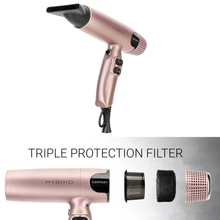 Load image into Gallery viewer, GAMMA+ Hybrid Compact Professional Ionic Hair Dryer, Ionic Technology, Rose Gold