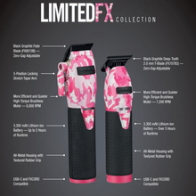 Load image into Gallery viewer, BabylissPro LIMITED FX COLLECTION LIMITED EDITION PINK CAMO METAL LITHIUM CLIPPER AND TRIMMER