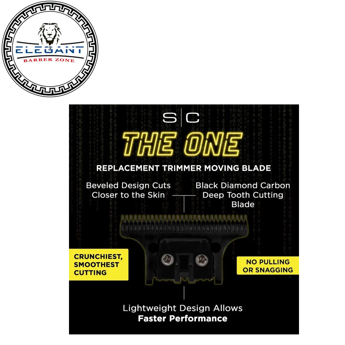 REPLACEMENT MOVING "THE ONE" BLACK DIAMOND CARBON DLC DEEP TOOTH TRIMM Elegant Barber Zone