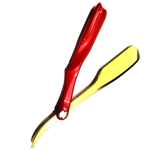 Folding Straight Razor red and gold