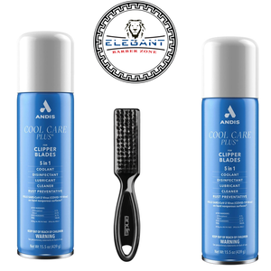 Andis Cool Care Plus 15.5 Oz Spray For Clipper Trimmer Blade -2 pack with brush