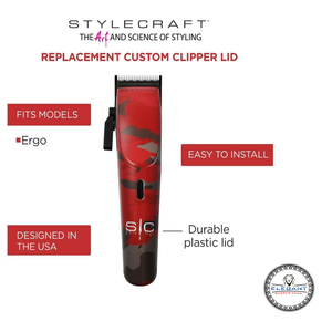 StyleCraft  REPLACEMENT CAMO HAIR CLIPPER LID COMPATIBLE WITH ERGO AND ROGUE MODELS