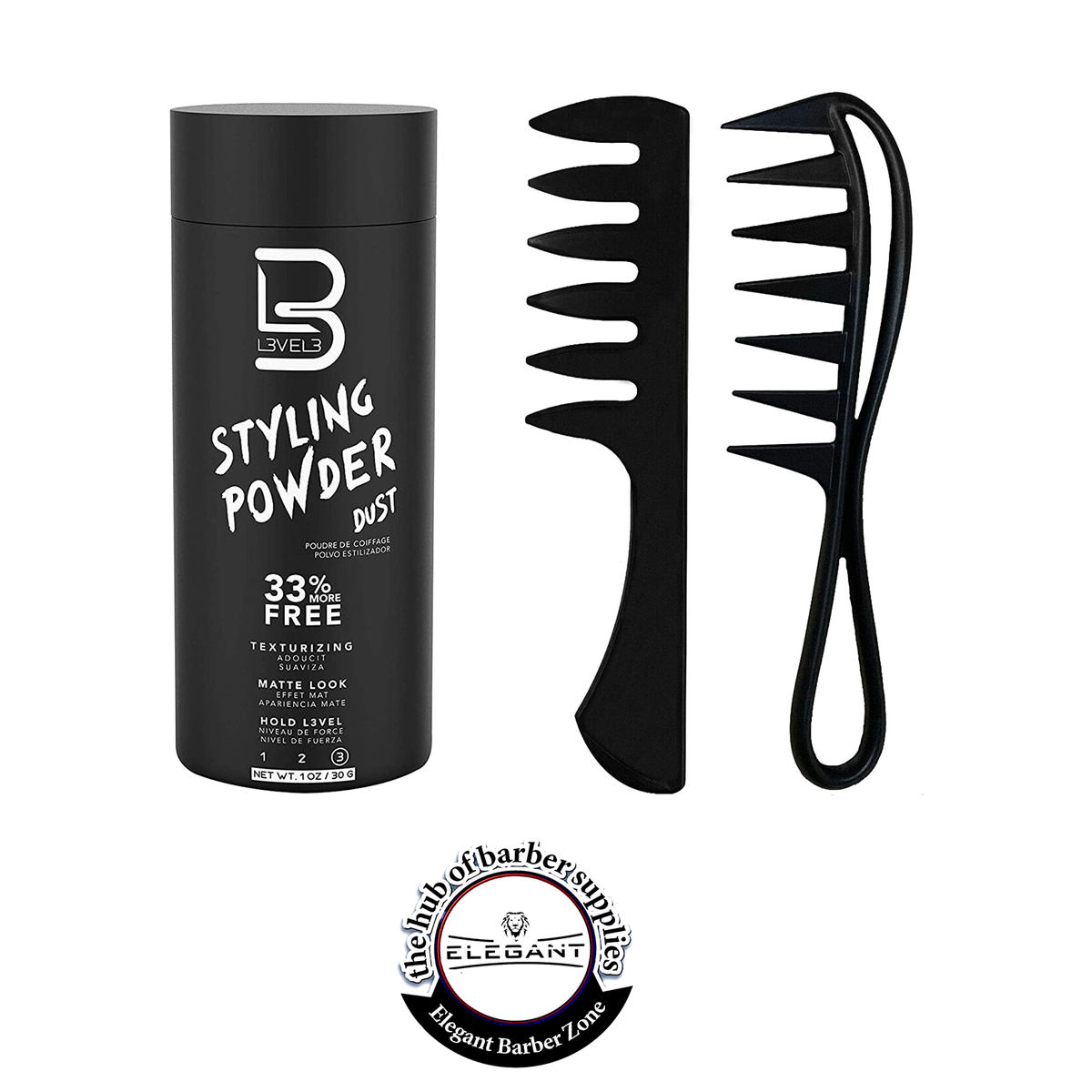 Level 3 Styling Powder & Styling Comb Set Elegant Barber Zone
