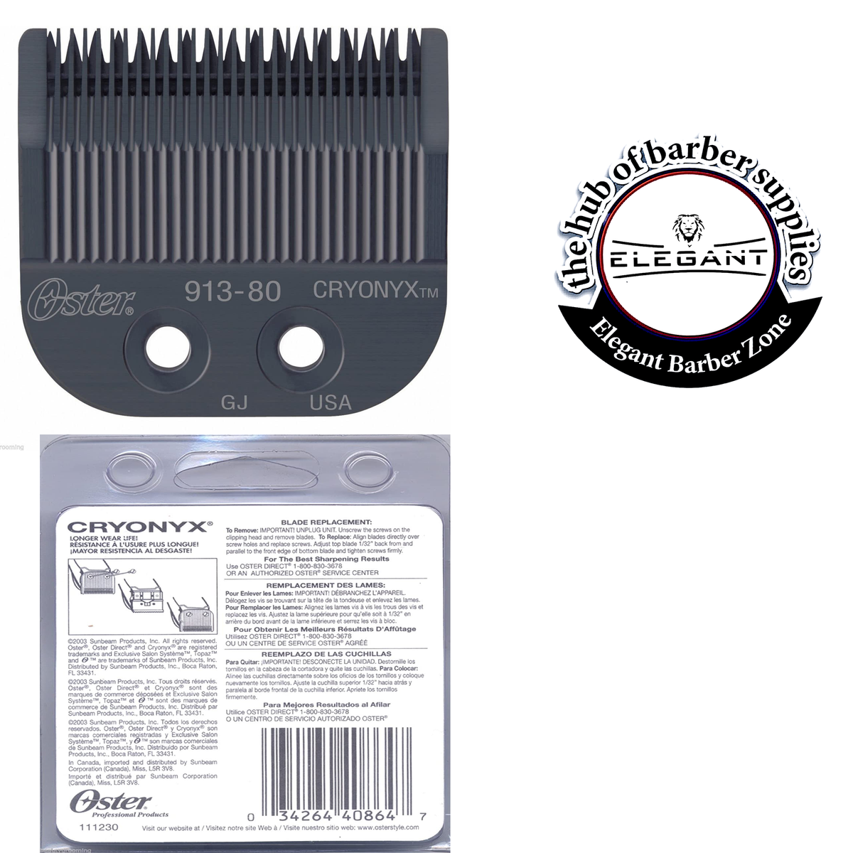 Oster replacement clipper blade for the Sable, Topaz and Fast Feed 23