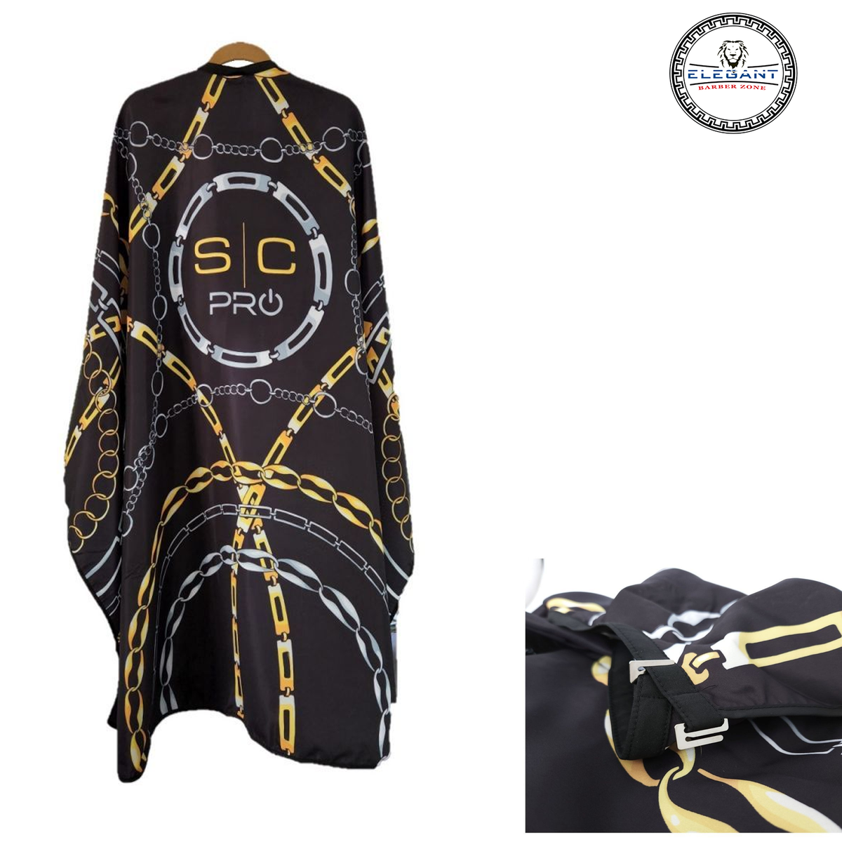 BARBER CHAIN DESIGN WATER RESISTANT HAIR CUTTING CAPE Elegant Barber Zone