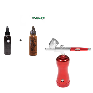 Airbrush Set Rechargeable Handheld Mini Air Compressor Spray Gun Ink Cup red kit set