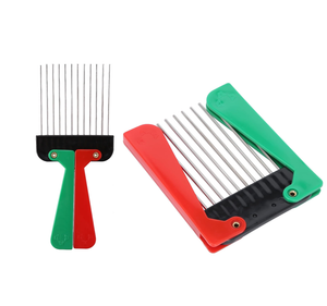 Metal Hair Pick Combs Afro Portable Folding Handle 2 pcs