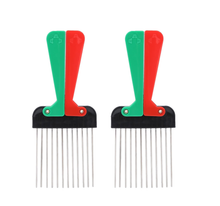 Load image into Gallery viewer, Metal Hair Pick Combs Afro Portable Folding Handle 2 pcs
