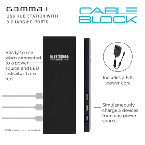 GAMMA+ Cable Block USB HUB Station with 3 Charging Ports