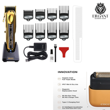 Load image into Gallery viewer, Wahl Gold Cordless Magic Clip Hair Clipper with COCCO IMPACTO Shaver gold