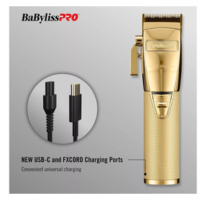 BaByliss PRO FX870NG GoldFX Cordless Hair Clipper USB-C charging