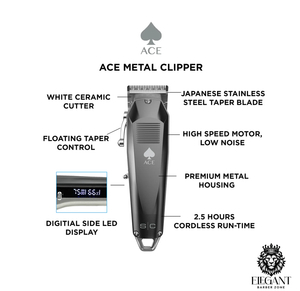 StyleCraft  Ace Metal Edition Cordless Clipper with Digital Display