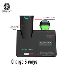 Load image into Gallery viewer, Supreme Recharge Clipper Brushless Motor, Smart Charge Stand, USB-C Charge &amp; DLC Blades Barbers | STC779