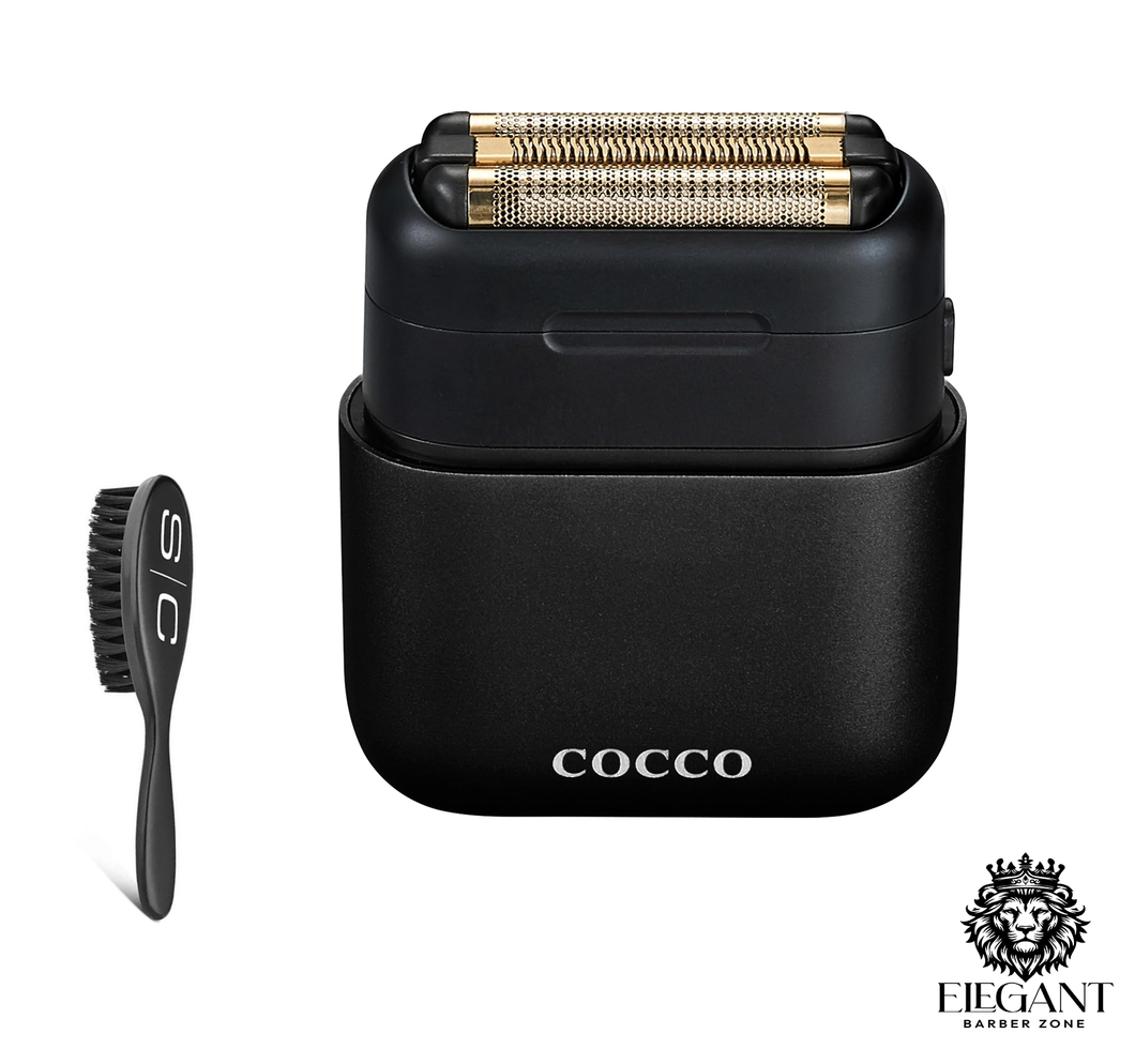 COCCO IMPACTO Shaver, Hygienic Gold Foil Triple Blade, Black, Wet & Dry