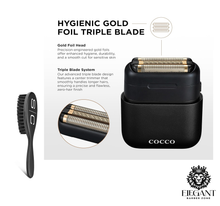 Load image into Gallery viewer, COCCO IMPACTO Shaver, Hygienic Gold Foil Triple Blade, Black, Wet &amp; Dry