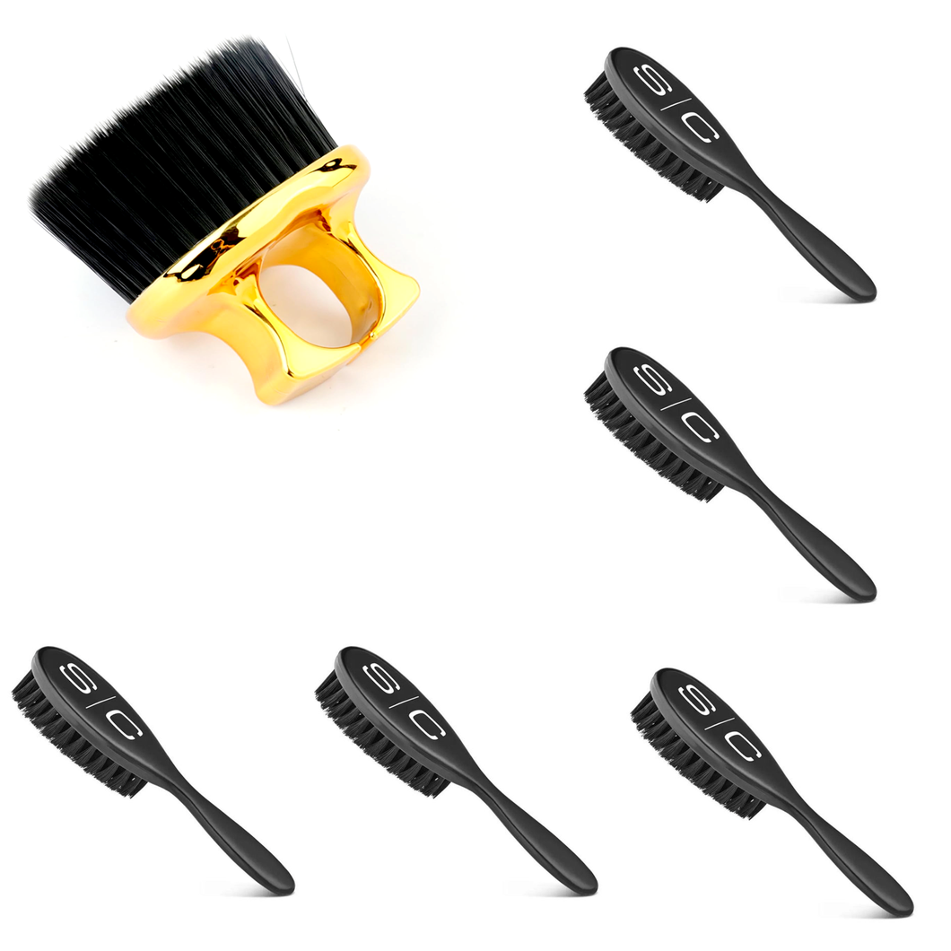 Knuckle Brush gold with 5 pcs S/C fade brush