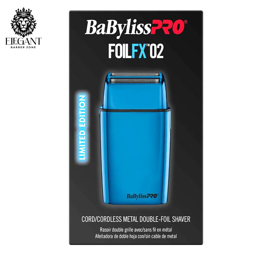 BaBylissPRO FOILFX02 Cordless Blue Metal Double Foil Shaver