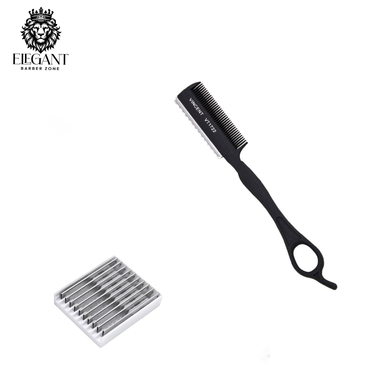 Vincent Carbon 2 Ways Razor Comb with Replacement Razor Blades
