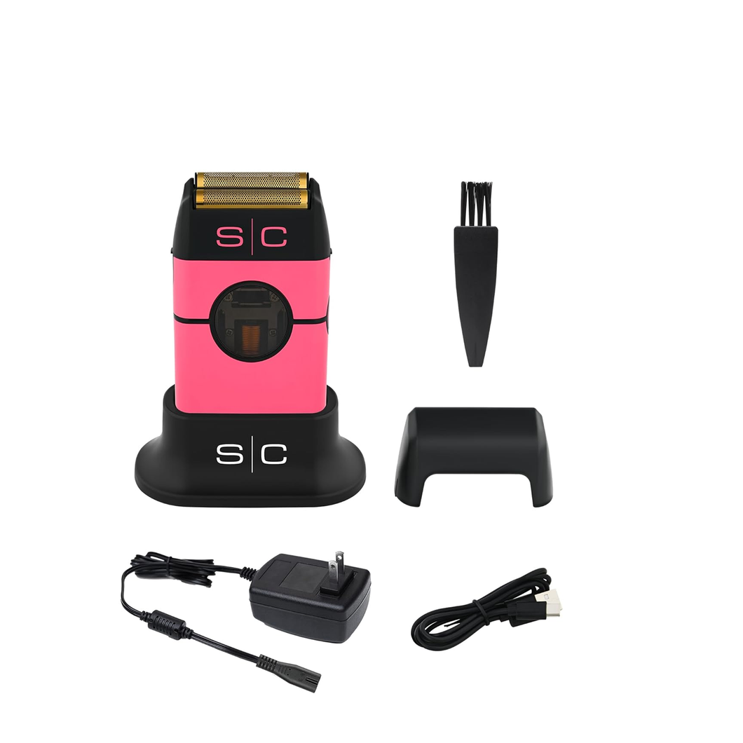 StyleCraft Instinct Metal Double Foil Shaver w/ IN2 Vector Motor & Intuitive Torque Control- pink