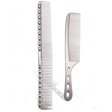 Barber Aluminum Comb Set silver matt