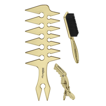 Load image into Gallery viewer, BaByliss PRO gold Wide Tooth Styling Barber ,clip and fade brush