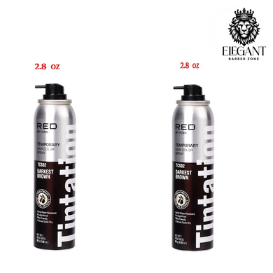 Kiss Tintation Temporary Color Spray 2.8 oz  small Darkest Brown- 2 pcs