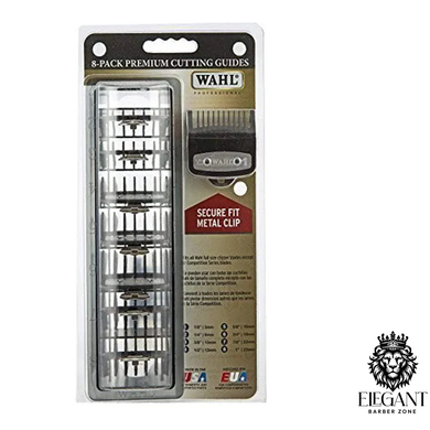 Wahl Professional Cutting Hair Clipper Premium Guides Combs Guards Pack of 8