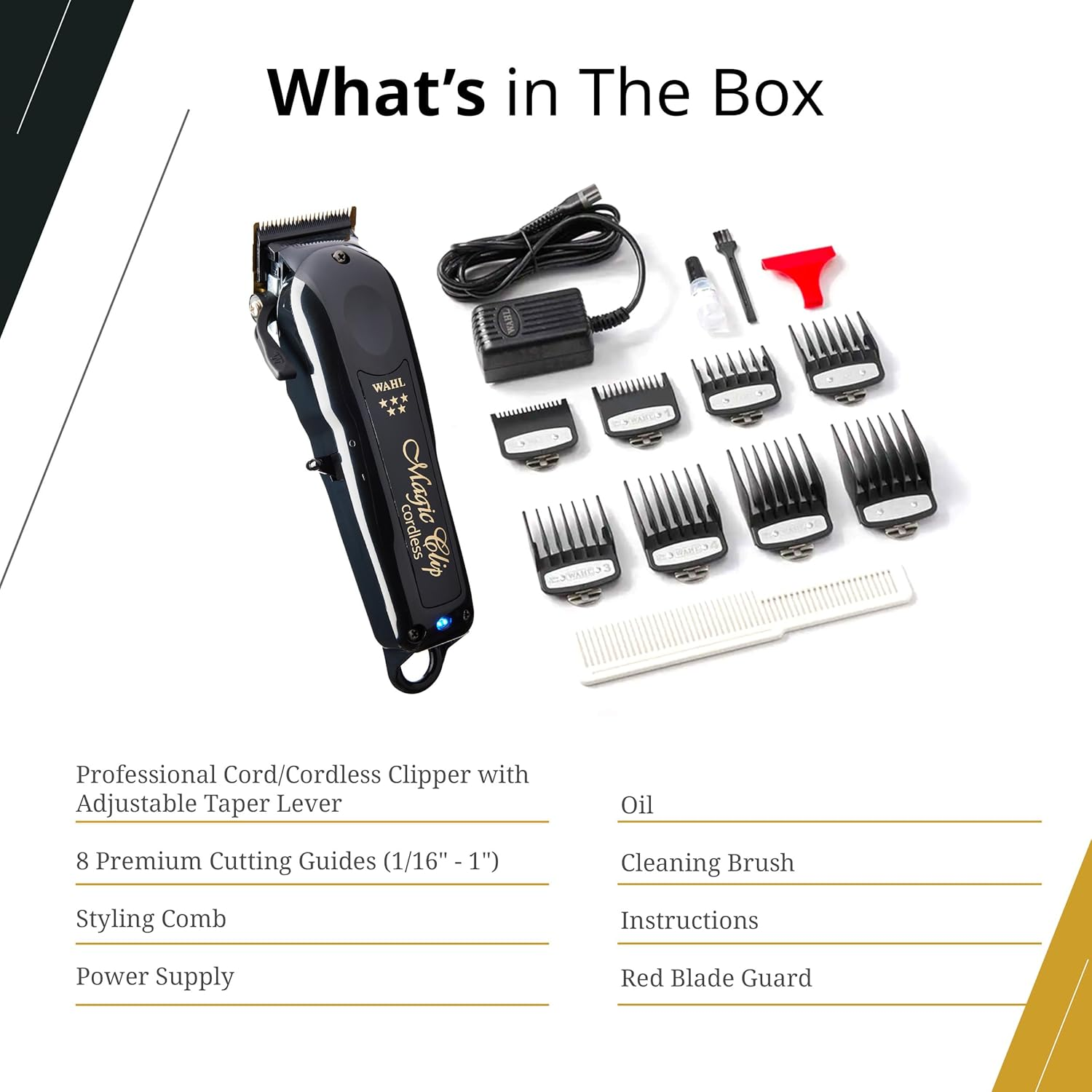 WAHL 5 STAR BLACK CORD/CORDLESS MAGIC CLIP 3026432 – Elegant WAHL 5 STAR BLACK CORD/CORDLESS MAGIC CLIP 3026432 – Elegant