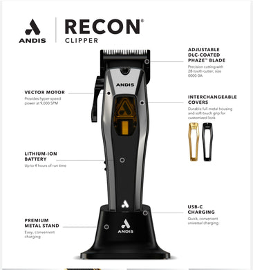 ANDIS Recon Clipper (Black Chrome) - LMC-PREORDER NOVMBER 4T