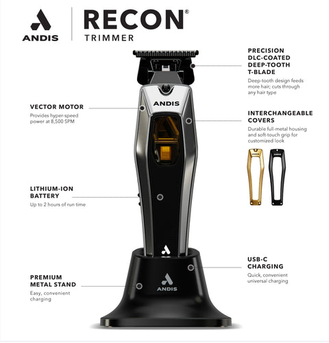 ANDIS Recon Trimmer (Black Chrome) - LMT-PREORDER NOVMBER 4TH