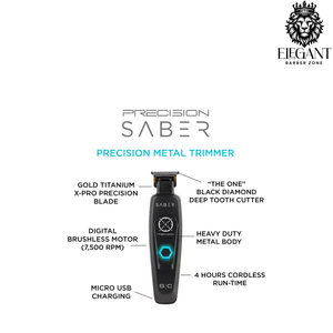 StyleCraft Precision Saber Cordless Hair Trimmer Black | SC403BP