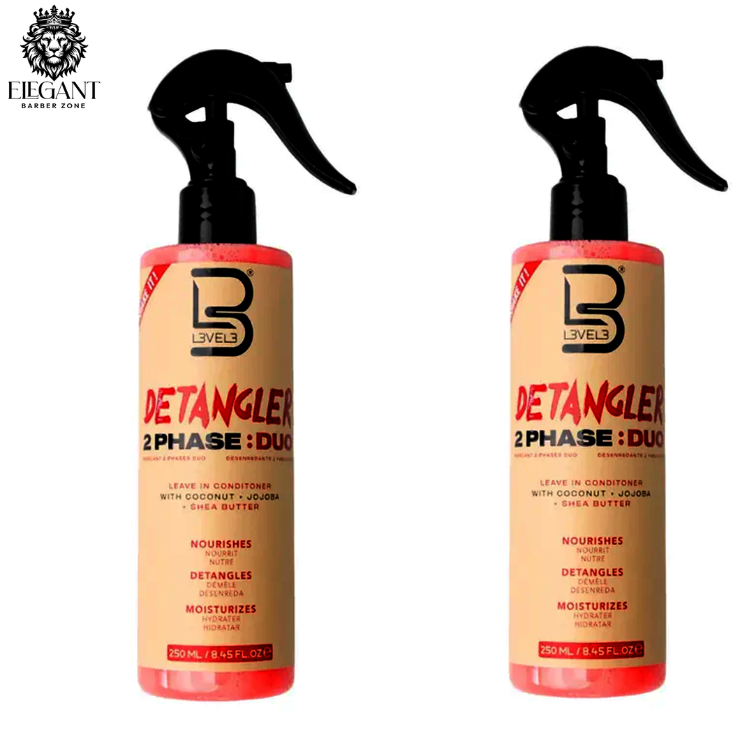 L3vel3 2 Phase Detangler Spray- 2 bottels