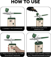 Load image into Gallery viewer, Supreme Trimmer Cordless Barber Airbrush Hairline Enhancement Kit green