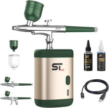 Load image into Gallery viewer, Supreme Trimmer Cordless Barber Airbrush Hairline Enhancement Kit green