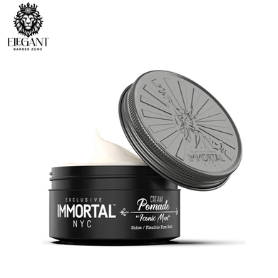 Immortal NYC Iconic Men Cream Pomade - Flex Medium/Stong Hold - Low Shine All Natural Water-Based