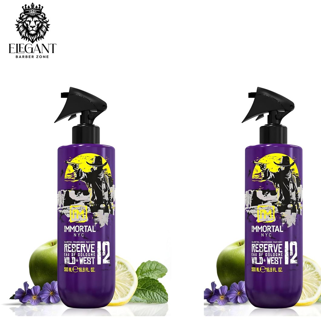 Immortal NYC Reserve 12 Wild West, After Shave Spray Premier Men's Cologne, 17 oz- 2 jar