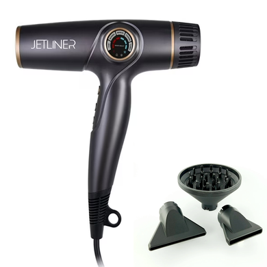 StyleCraft JetLiner Professional Hair Dryer, Ionic, 1600 Watts, Matte Grey