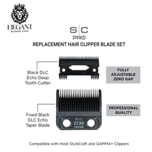Load image into Gallery viewer, StyleCraft Fixed DLC ECHO Taper Blade &amp; DLC Echo Deep Cutter – Black