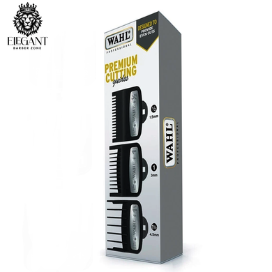 WAHL PREMIUM CUTTING GUIDE WITH METAL CLIP 3pcs Set guards