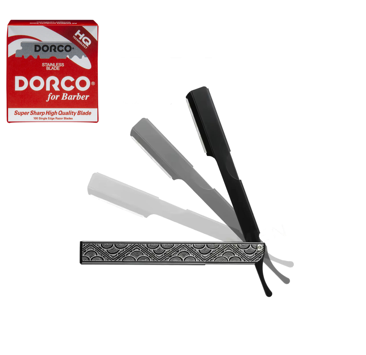 Barrage Razor Professional Barber Straight Edge Razor with dorco razor blade single ...