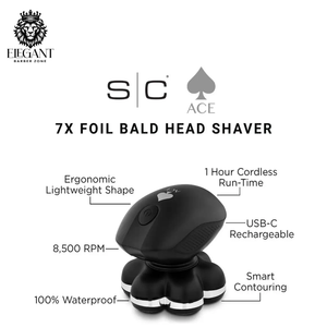 Ace Bald Head 7X Foil Shaver with Supercharged Motor