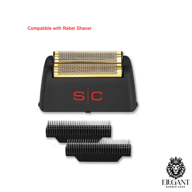 Replacement Gold Titanium Foil Head and Cutter Set Compatible with Rebel Shaver