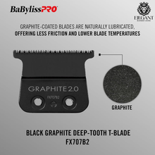 Load image into Gallery viewer, BaByliss PRO Black Graphite Skeleton T-Blade FX707B2 Deep Tooth