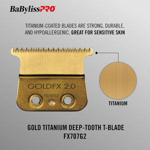 BaByliss PRO Replacement Gold Skeleton T-Blade FX707G2 Deep Tooth