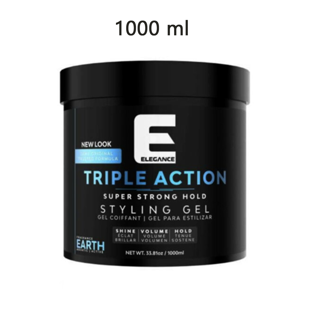 Elegance Triple Action Extra Strong Hold Styling Gel Earth 1000 ml