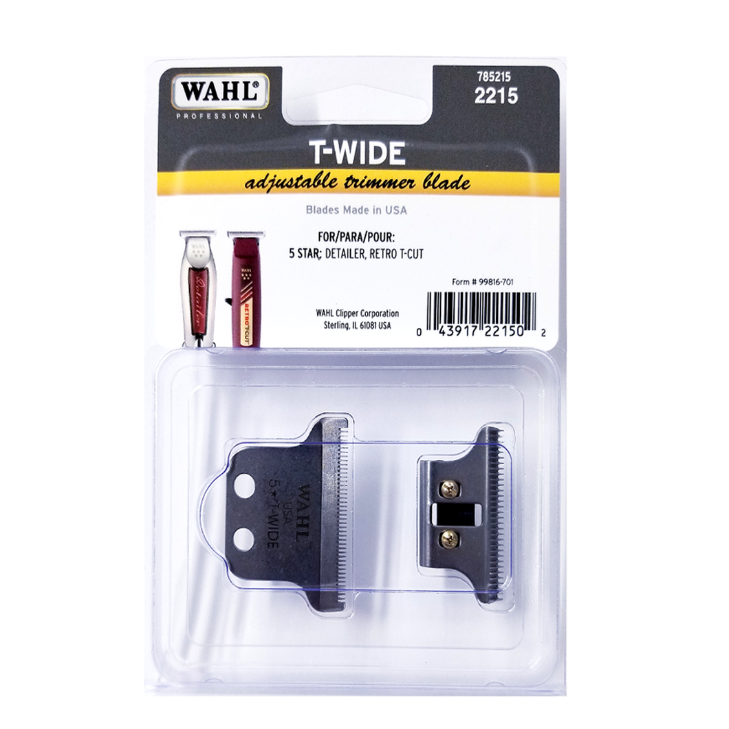 Wahl T-Wide Adjustable Trimmer Blade for 5 Star Detailer, Retro T-Cut #2215