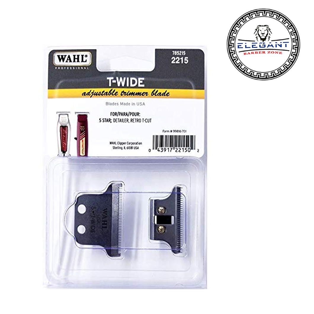 Wahl T-Wide Adjustable Trimmer Blade for 5 Star Detailer, Retro T-Cut #2215