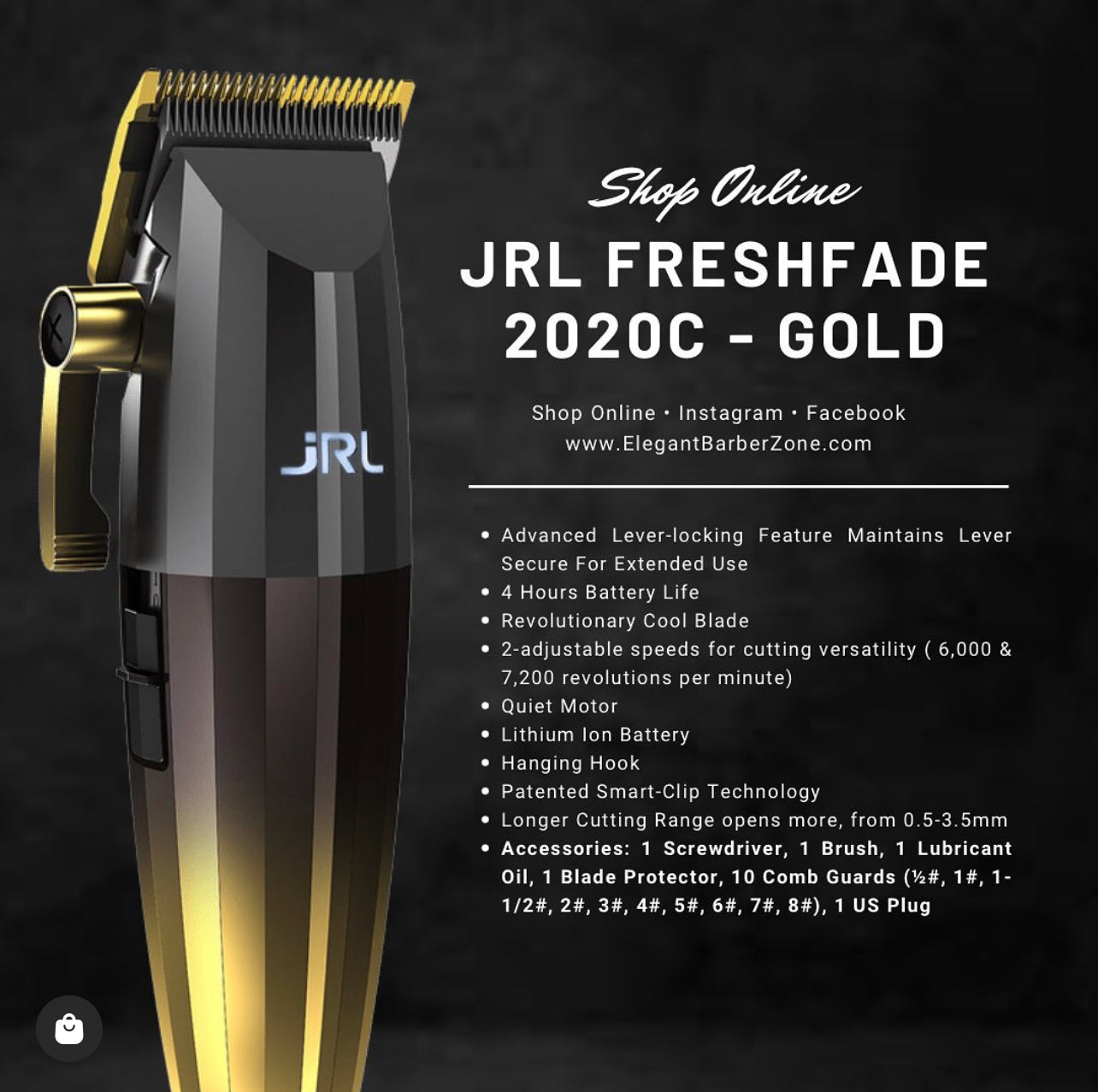 JRL FreshFade 2020C Clipper gold – Elegant Barber Zone